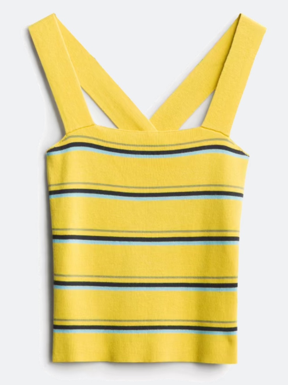 Heartloom Miriam Bright Yellow Striped Knit Tank with Wide Straps